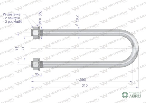 Jarzmo, Cybant, M20 71x290, 1930200020,Waryński