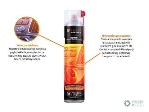 Preparat do czyszczenia i odświeżania klimatyzacji, 600 ml, Teger