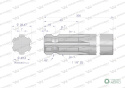 Wałek, WOM frezowany jednostronnie300mm Z6 - 1 1/8, Waryński