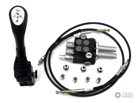 Zestaw do Ładowacz TUR -Rozdzielacz 40L2-sekcyjny + Joystick bez przycisku + Elementy złączne + Linki na kulkę 1500mm VOIMA