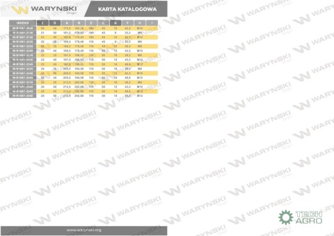Koło łańcuchowe, hartowane 16B1 (R1 1)Z-15 otwór 25mm, Waryński
