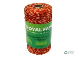 Plecionka, do elektryzatora 2mm,3x0,16mm SS żółto-pomarańczowa 200m, Royal Farm