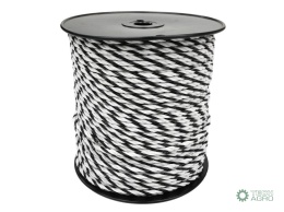 Plecionka, do elektryzatora 5mm, SS3x0,20mm SS biało-czarna 200m, Royal Farm