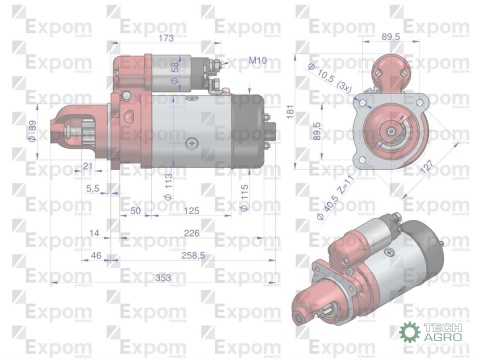 Rozrusznik R11B 300855ER. 80350913 12V3 kW C-385 regenerowany EXPOM KWIDZYN eu Rozrusznik R11B 300855ER. 80350913 12V3 kW C-385 regenerowany EXPOM KWIDZYN eu