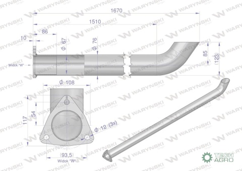 Rura C-385 TURBO ( gięta ) INOX WARYŃSKI Rura C-385 TURBO ( gięta ) INOX WARYŃSKI