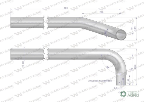 Rura do tłumika 5040390070.1p prostabizon INOX Waryński Rura do tłumika 5040390070.1p prostabizon INOX Waryński