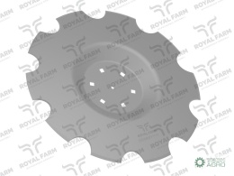 Talerz, uzębiony Z-10 fi 510 mocowanie6/120 grubość 3.5 mm przetłoczony stal borowa , Royal Farm