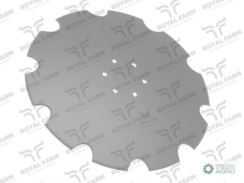 Talerz, uzębiony Z-10 fi 560 mocowanie6/120 grubość 4 mm stal borowa, Royal Farm