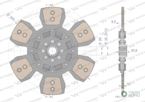 Tarcza sprzęgła ceramiczna Belarus,MtzPronar 801601130 WARYŃSKI Tarcza sprzęgła ceramiczna Belarus,MtzPronar 801601130 WARYŃSKI