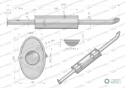 Tłumik TURBO 1676mm 9.8kg C-385 inoxgięty wylot Waryński
