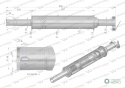 Tłumik okrągły krótki 865mm 4.5kgC-330 (prosty) INOX WARYŃSKI