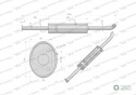 Tłumik prosty długi 1550mm 8kg C-385INOX WARYŃSKI