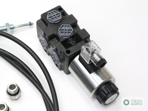 Zestaw (1 sekcja pływająca) do ŁadowaczTUR -Rozdzielacz 80L 2-sekcyjny + Elektrozawór + Joystick z przyciskiem + Elementy złączn