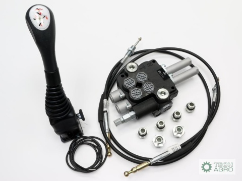 Zestaw do Ładowacz TUR -Rozdzielacz 80L2-sekcyjny + Joystick z przyciskiem + Elementy złączne + Linki na kulkę 1500mm VOIMA