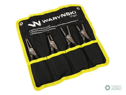 Zestaw szczypiec segera do pierścieniosadczych, 185mm proste i 170mm wygięte, zewnętrzne i wewnętrzne, 4 szt, Waryński Zestaw szczypiec segera do pierścieniosadczych, 185mm proste i 170mm wygięte, zewnętrzne i wewnętrzne, 4 szt, Waryński