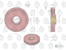 Koło zębate pośrednie rozrządu C-330 ORYGINAŁ URSUS 50002060