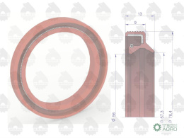 Pierścień uszczelniający simering 2-wargowy wału przedni 57.2x76.2x9/13 2415344 MF3 ORYGINAŁ URSUS