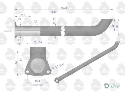 Rura Tłumika C-385 Turbo ORYGINAŁ URSUS Rura Tłumika C-385 Turbo ORYGINAŁ URSUS