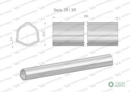 Rura zewnętrzna Seria 2R i 3R do wału 510 przegubowo-teleskopowego 43.5x3.4 mm 385 mm WARYŃSKI