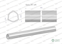 Rura zewnętrzna Seria 2R i 3R do wału 560 przegubowo-teleskopowego 43.5x3.4 mm 435 mm WARYŃSKI