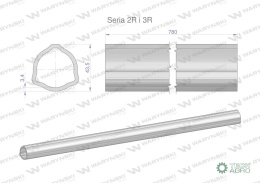 Rura zewnętrzna Seria 2R i 3R do wału 910 przegubowo-teleskopowego 43.5x3.4 mm 785 mm WARYŃSKI