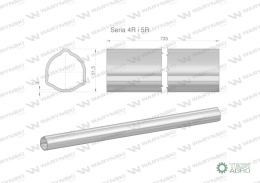 Rura zewnętrzna Seria 4R i 5R do wału 860 przegubowo-teleskopowego 51.5x3 mm 735 mm WARYŃSKI