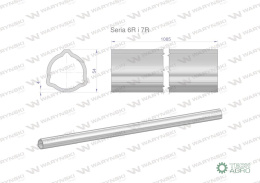 Rura zewnętrzna Seria 6R i 7R do wału 1210 przegubowo-teleskopowego 54x4 mm 1085 mm WARYŃSKI