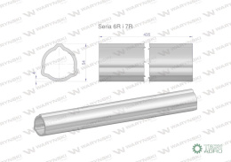 Rura zewnętrzna Seria 6R i 7R do wału 560 przegubowo-teleskopowego 54x4 mm 435 mm WARYŃSKI