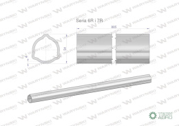 Rura zewnętrzna Seria 6R i 7R do wału 1010 przegubowo-teleskopowego 54x4 mm 885 mm WARYŃSKI