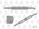 Tłumik 1128mm 3029104M1 4.8kg MF3 C-3603P ORYGINAŁ URSUS