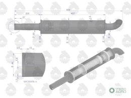 Tłumik okrągły krótki 830mm 4.1kg C-330 ORYGINAŁ URSUS