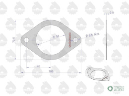 Uszczelka kolektora ssącego krążelit 0.8mm C-330 ( sprzedawane po 10 ) ORYGINAŁ URSUS