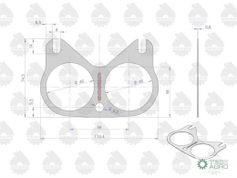 Uszczelka kolektora ssącego (okular) krążelit 0.8mm C-330 ( sprzedawane po 10 ) ORYGINAŁ URSUS