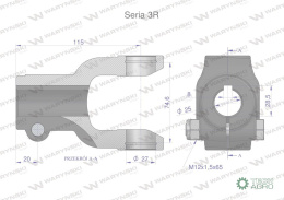 Widłak na wpust 8 śr.otw.25mm - 27X74.6 Seria 3R Waryński