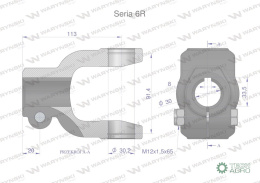 Widłak na wpust 8 śr.otw.30mm - 30.2X91.4 Seria 6R Waryński