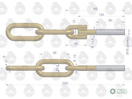 Wspornik łańcucha bocznego C-360 ORYGINAŁ URSUS