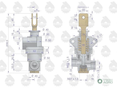 Zawór hamulcowy 42480160, 42481161 C-330 ORYGINAŁ URSUS