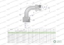 Kolanko hydrauliczne metryczne łukowe AB M12x1.5 06L (XEVW) Waryński ( sprzedawane po 2 )