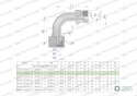 Kolanko hydrauliczne metryczne łukowe AB M14x1.5 08L (XEVW) Waryński ( sprzedawane po 2 )