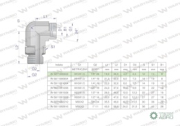 Kolanko hydrauliczne nastawne BB M12x1.5 06L x 1/8