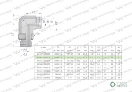 Kolanko hydrauliczne nastawne BB M14x1.5 08L x 1/4