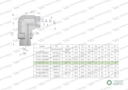 Kolanko hydrauliczne nastawne BB M18x1.5 12L x 3/8