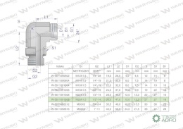 Kolanko hydrauliczne nastawne BB M26x1.5 18L x 1/2
