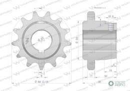 Koło łańcuchowe stalowe hartowane Z-13 3/4