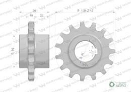 Koło łańcuchowe stalowe hartowane Z-15 3/4 fi-35 zastosowanie Bizon WARYŃSKI
