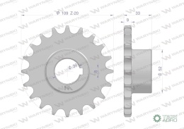 Koło łańcuchowe stalowe hartowane Z-20 5/8 fi-30 5040210082 zastosowanie Bizon WARYŃSKI