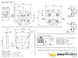 Pompa hydrauliczna P-029C P6C2113C5B26C P2C2113C5B26C Waryński