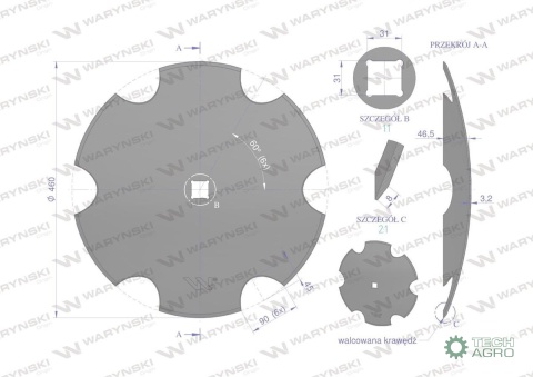 TALERZ UZĘB.460 Z-6 30X30 WARYŃSKI MAXX TALERZ UZĘB.460 Z-6 30X30 WARYŃSKI MAXX