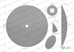 Talerz gładki fi 510 otwór 30x30 stal borowa WARYŃSKI R 1279621010 1240040020