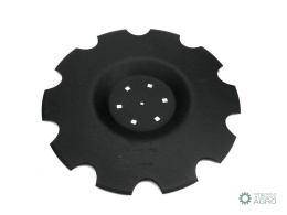 Talerz uzębiony Z-10 fi 510 mocowanie 6/120 grubość 3.5 mm przetłoczony stal borowa WARYŃSKI R